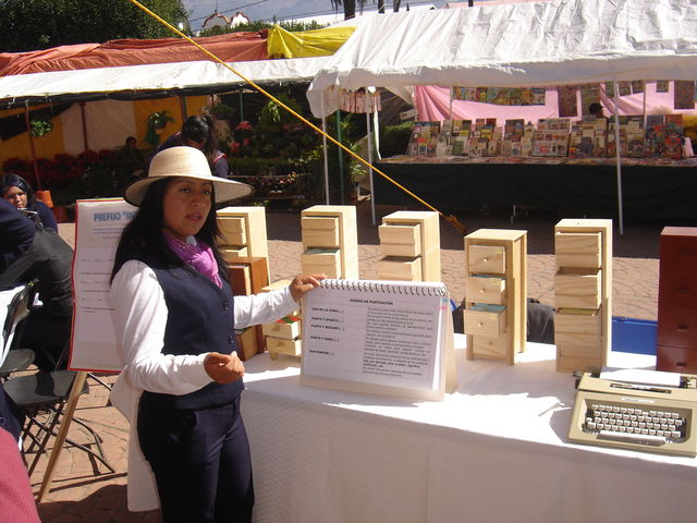 Cecilia Roldán Trejo, explicando su trabajo.